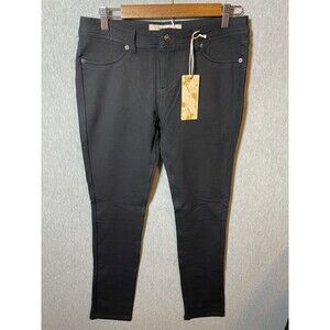 Poplooks Women's Black Skinny Jeans XL Mid Rise Stretch Rhinestone Pockets NWT